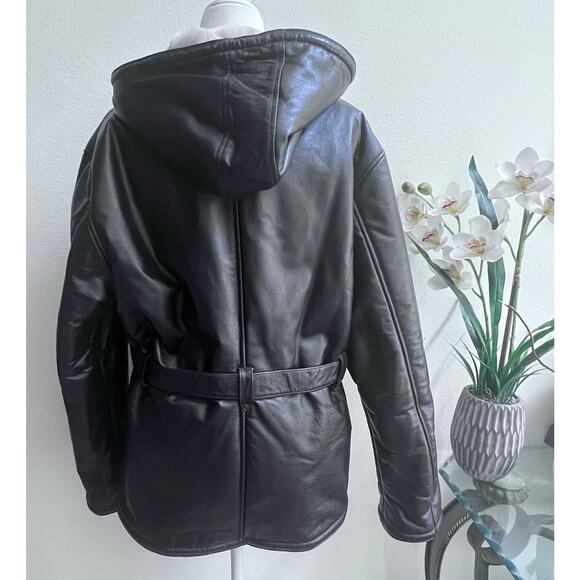 WILSON Leather Faux Lined Hooded Jacket Women's L Winter Coat Full Zip Outdoors - Picture 2 of 9